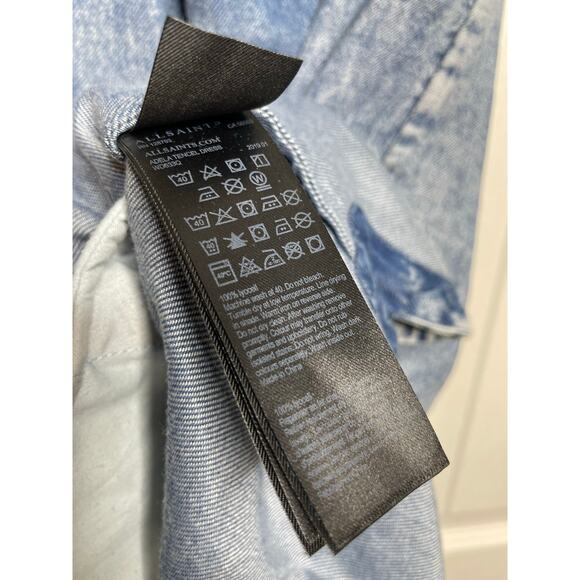 All Saints Dresses All Saints Adela Chambray Off Shoulder Dress Womens XS - Picture 7 of 12